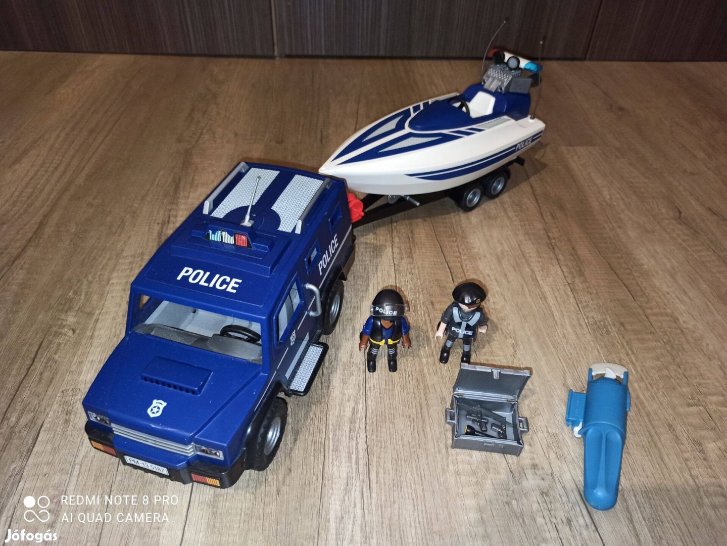 Playmobil rendőr jármű, autó, hajó