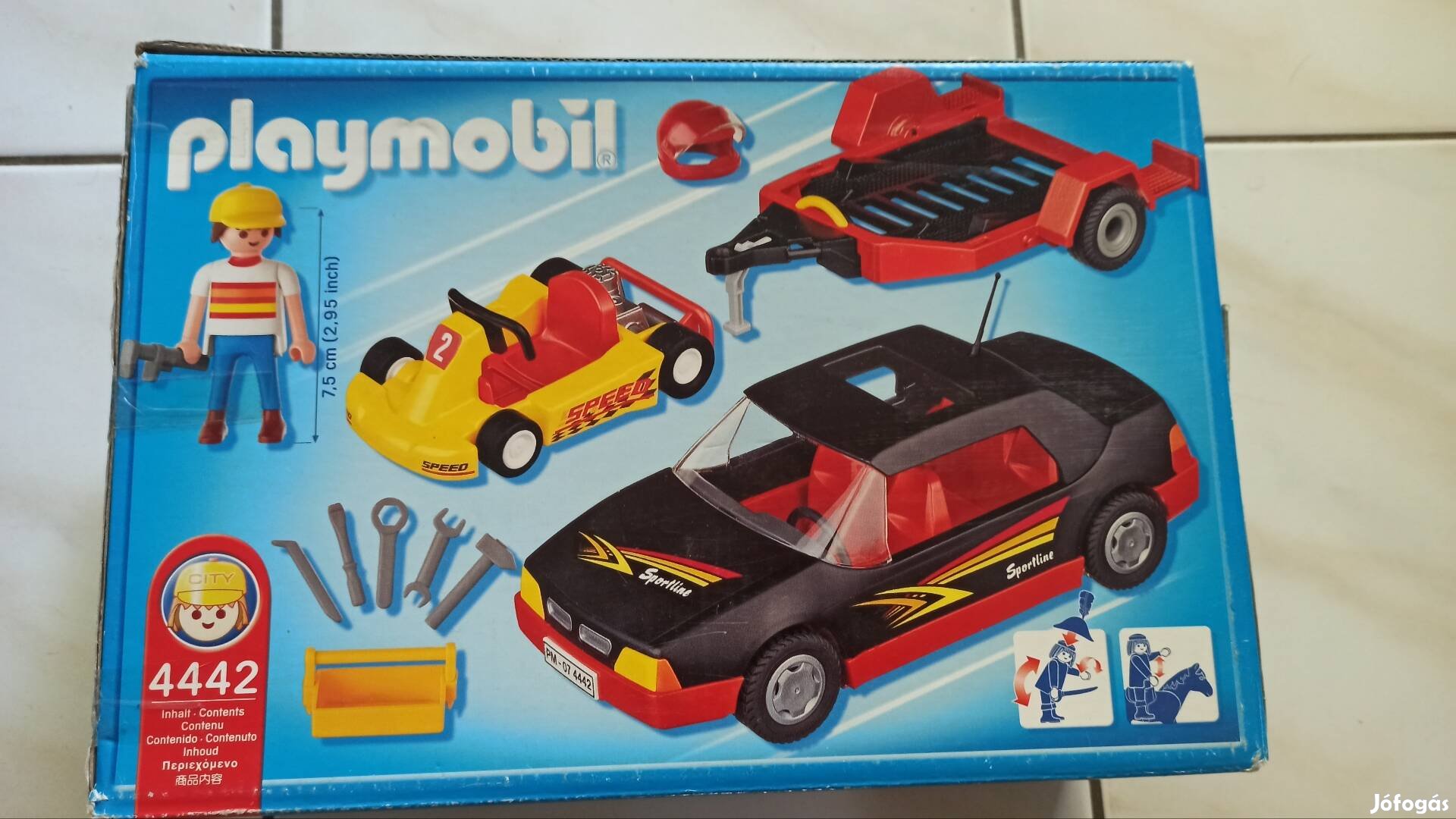 Playmobil sportkocsi gokarttal 4442