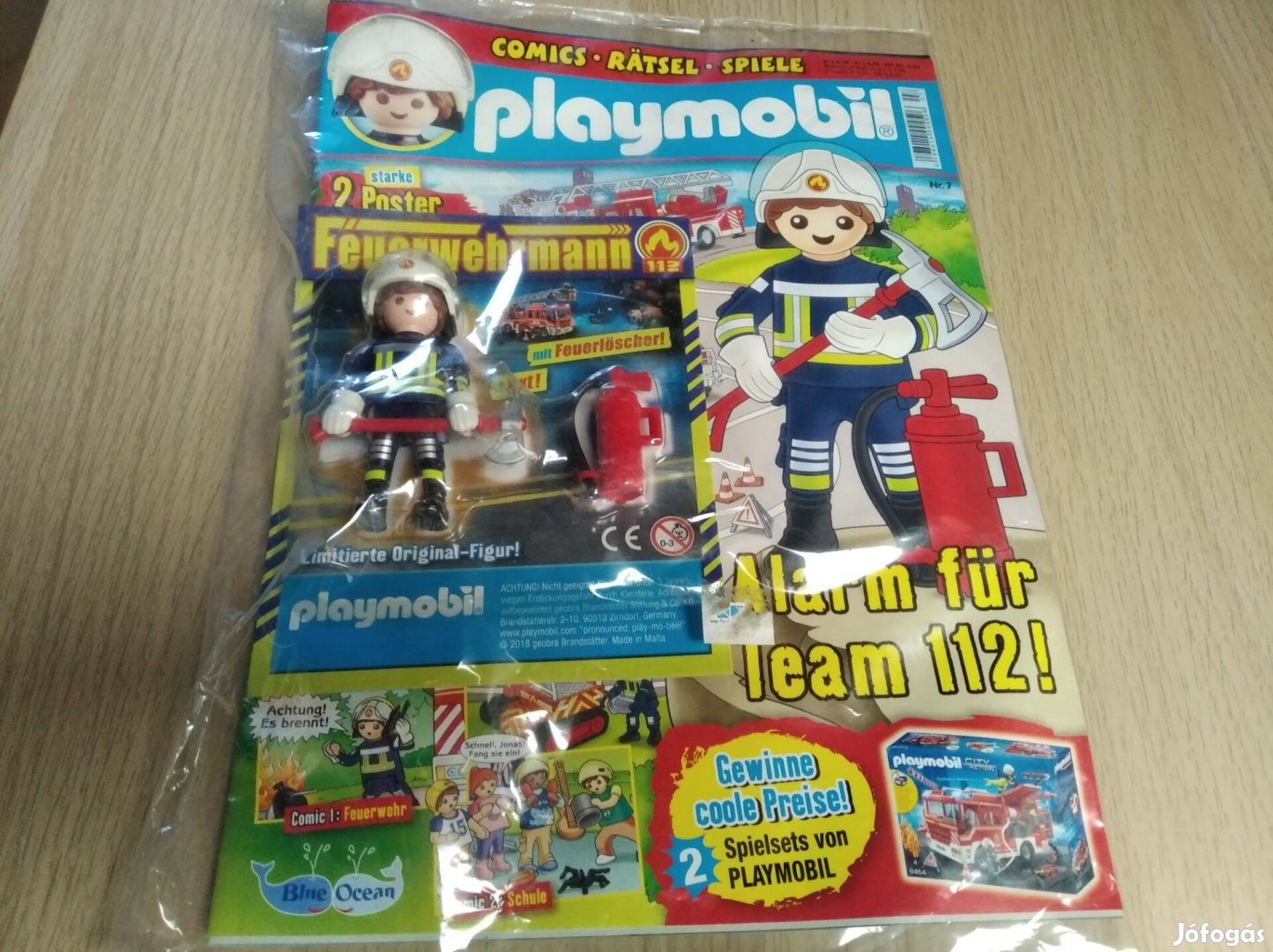 Playmobil újság + Playmobil Tűzoltó figura (Bontatlan)