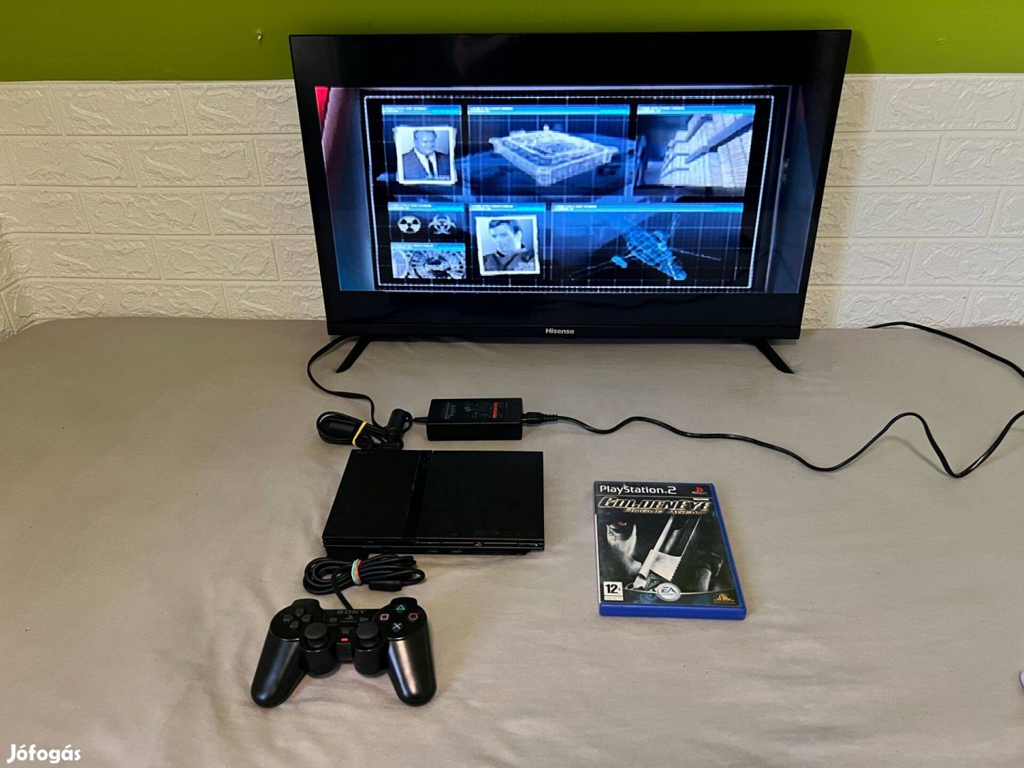 Playstation 2 PS2 slim konzol tartozékaival