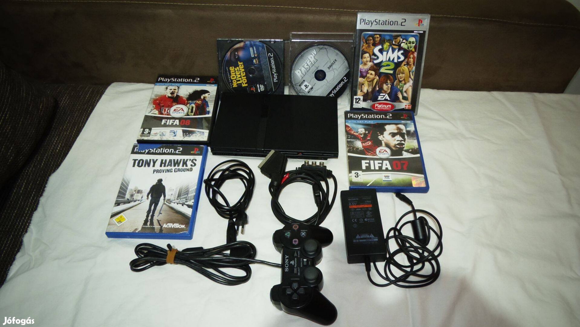 Playstation 2, PS2 slim konzol csomag ( 1db joy, 6db játék)