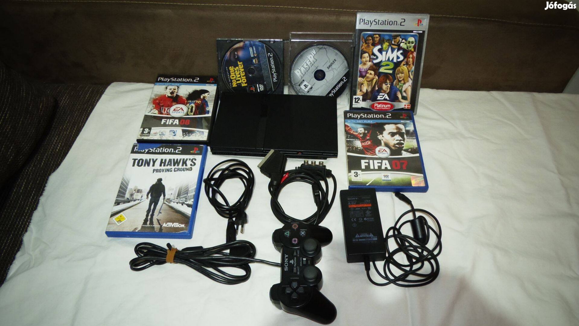 Playstation 2, PS2 slim konzol csomag ( 1db joy, 6db játék)