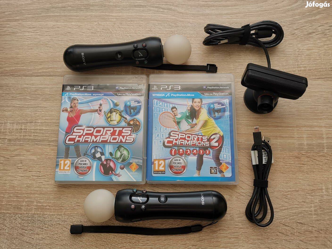 Playstation 3 Move Motion kontrollerek + PS3 Eye + játékok