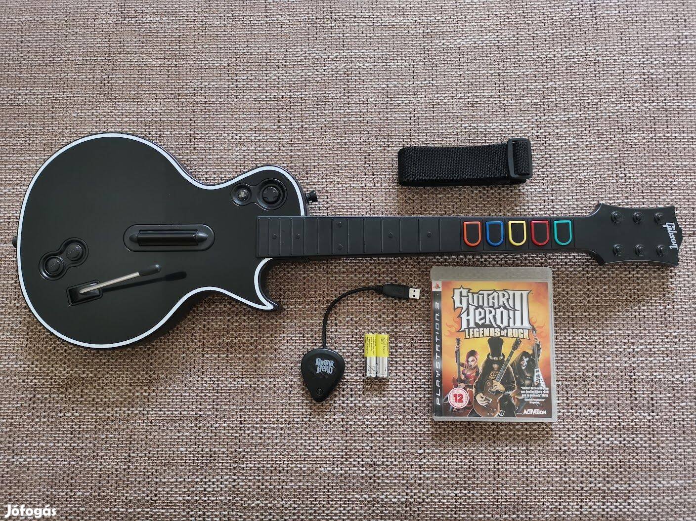 Playstation 3 / PC Guitar Hero Les Paul gitár + PS3 játék