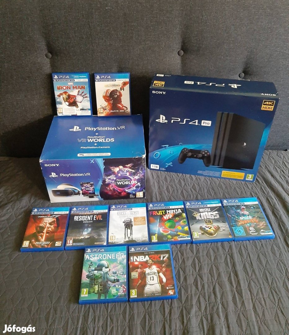 Playstation 4 Pro 1TB+VR szemüveg játékokkal