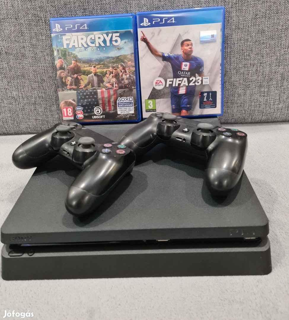 Playstation 4 Slim 500GB + 2 kontroller + 2 játék