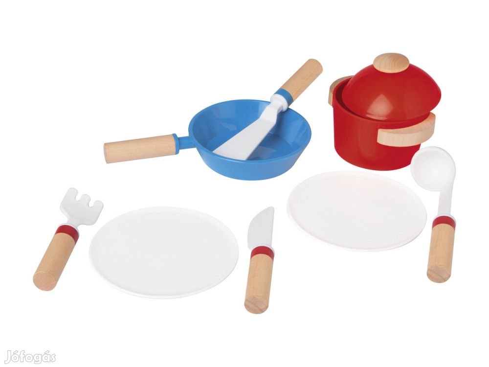 PlaytTive Cookware Set, 11 részes játék műanyag konyhai készlet, edén