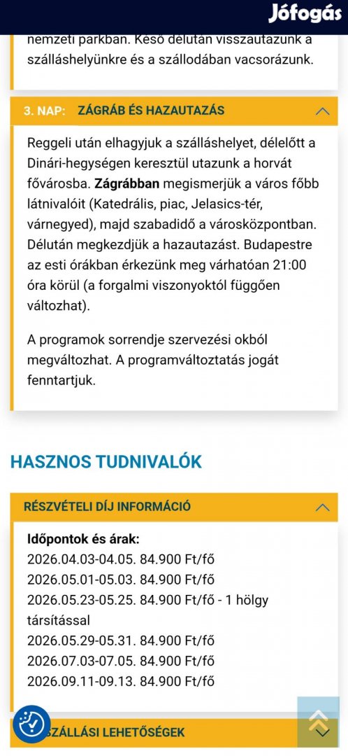 Plitvicei-tavak két fő 2026.04.03.-05. buszos utazás
