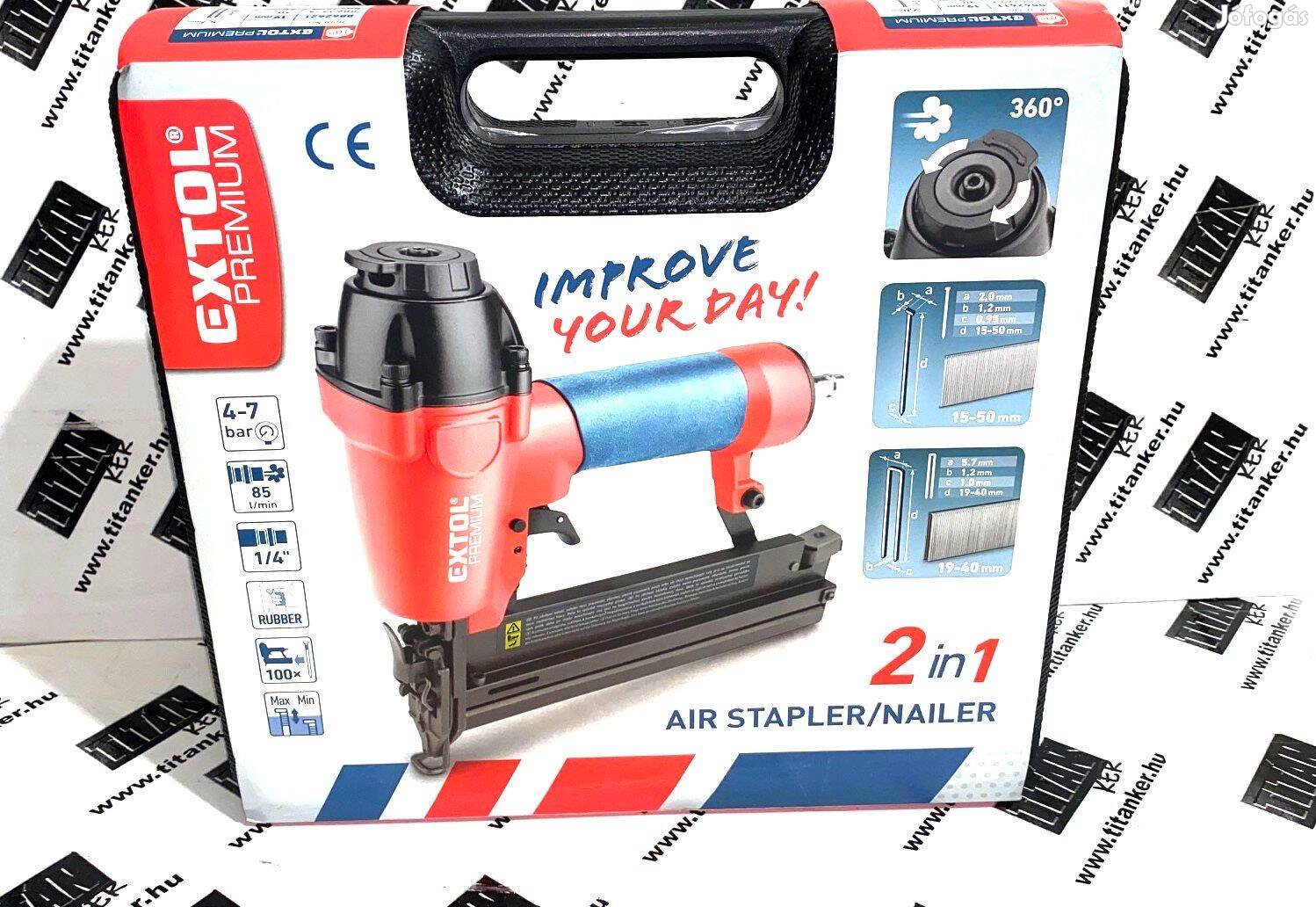 Pneumatikus tűzőgép Levegős tűzőgép szögbelövő Extol