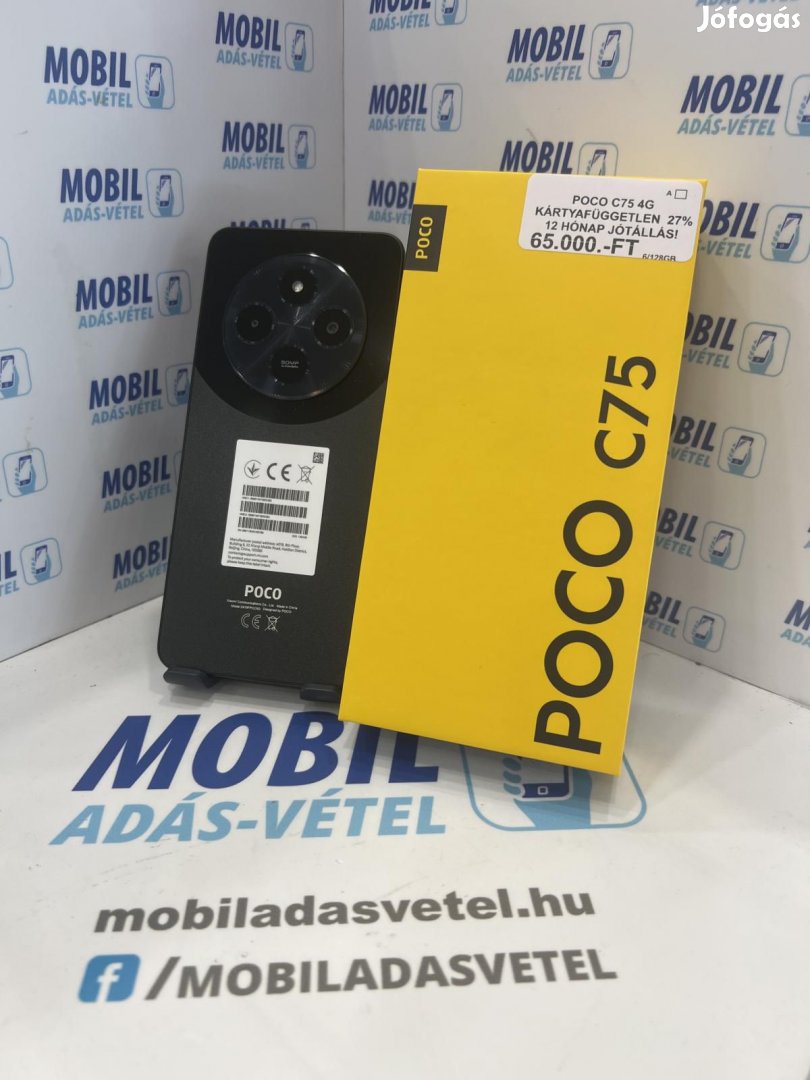 Poco C75 Dual Sim 128 GB, 12 hó garancia