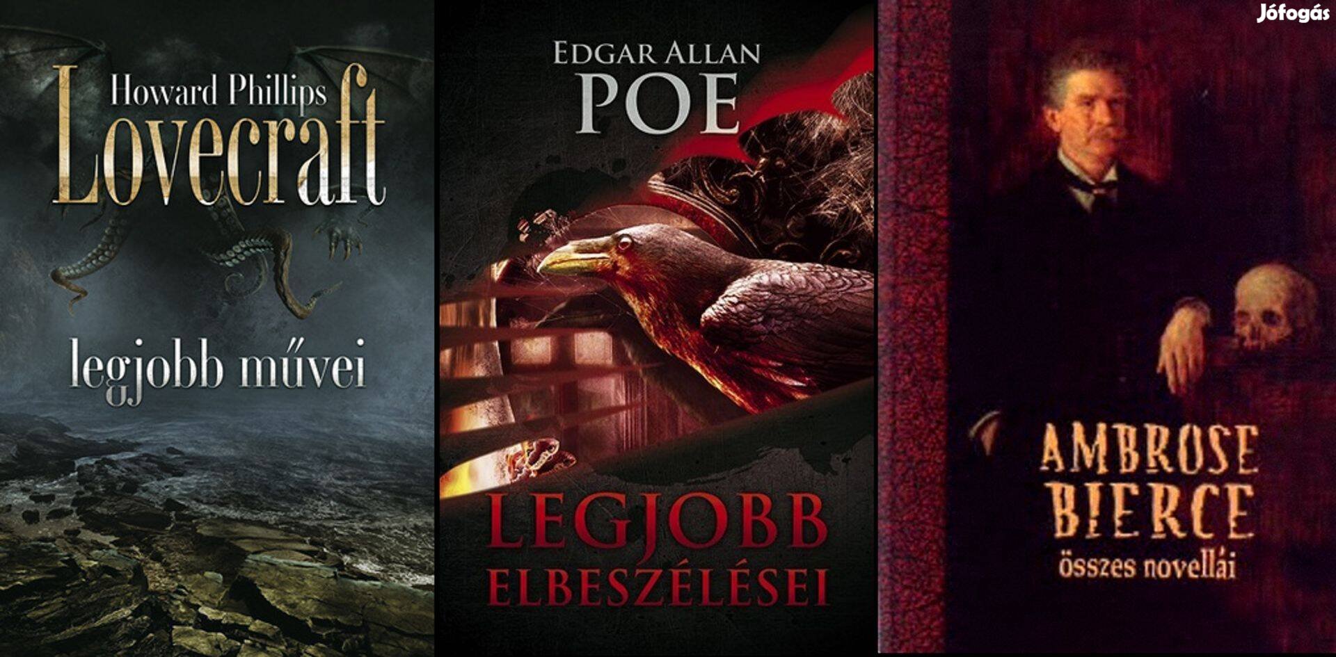 Poe, Bierce, Lovecraft könyvcsomag (csak egyben)