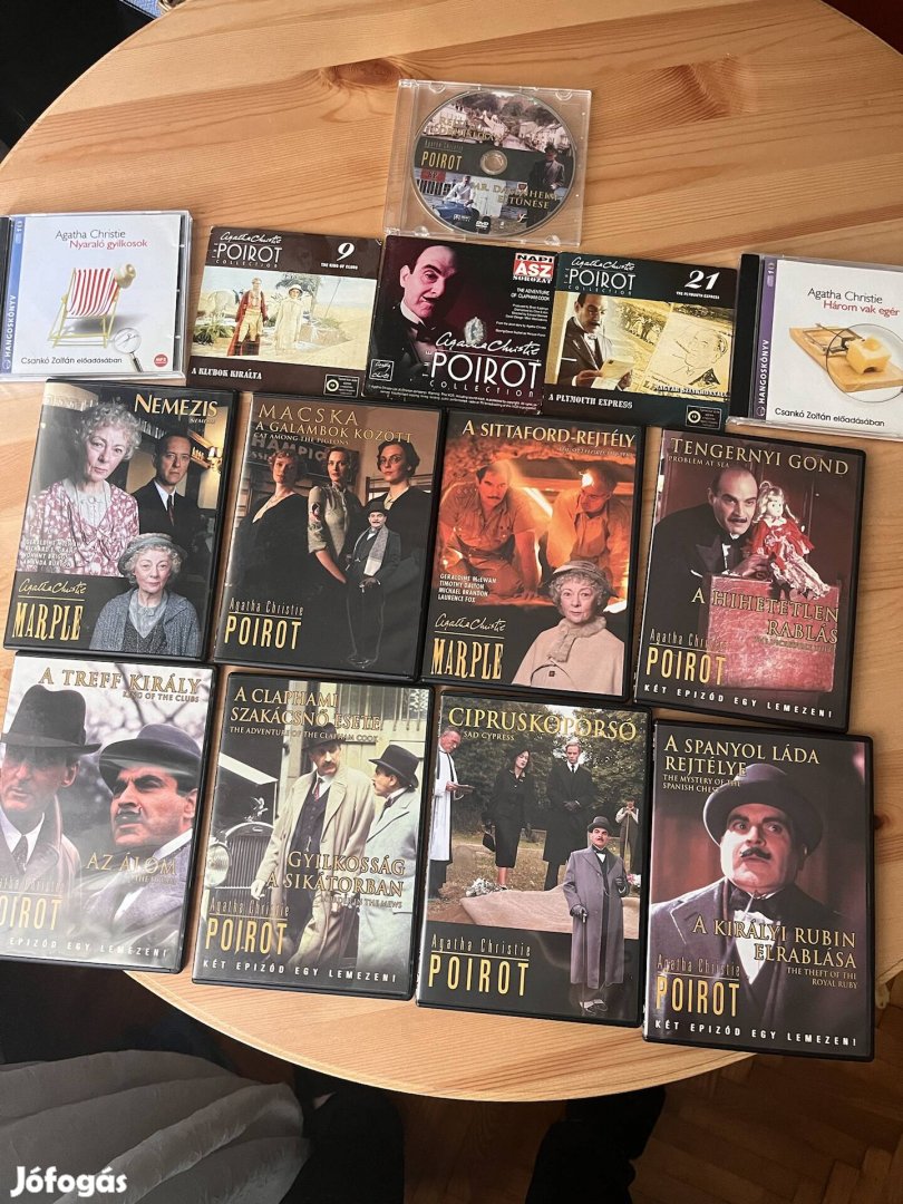 Poirot dvd k 12 db plusz 2 hangoskönyv