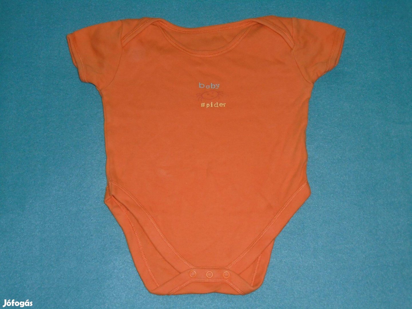 Pók mintás narancssárga rövid ujjú body 6-9 hó (méret 74)
