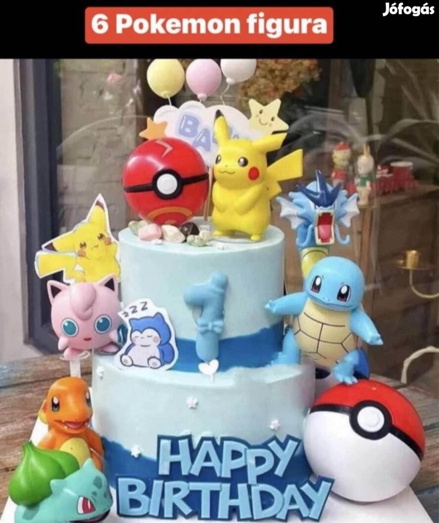 Pokemon 6 db figura szett Tortadísznek is!