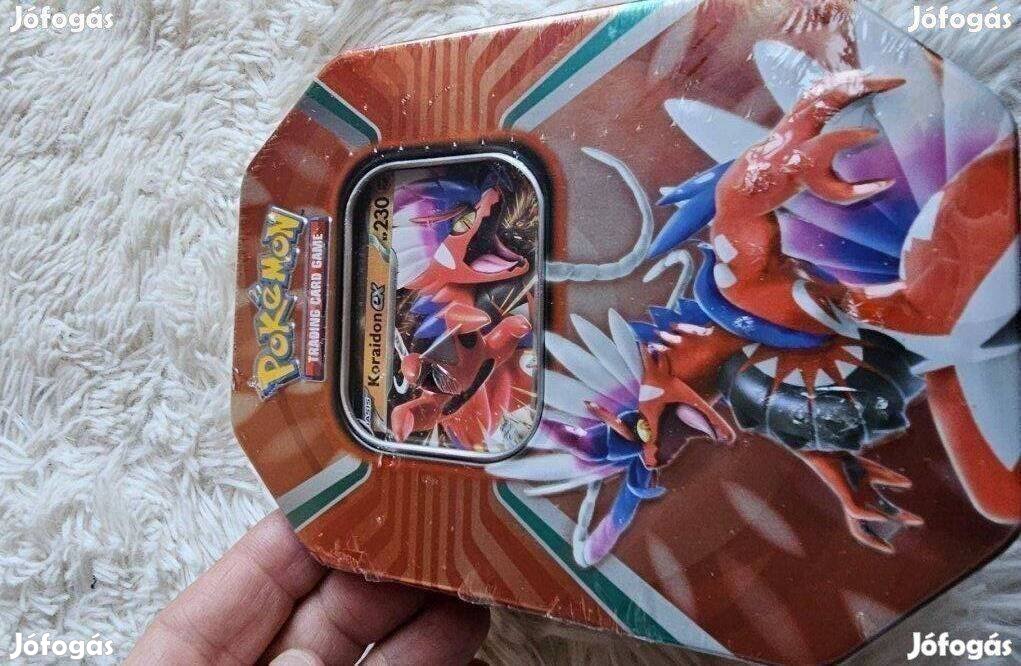 Pokémon Tin-Box fém dobozos játék új fóliás német nyelvü 1 hologramos