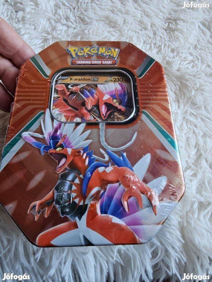 Pokémon Tin-Box fém dobozos játék új fóliás német nyelvü 1 hologramos