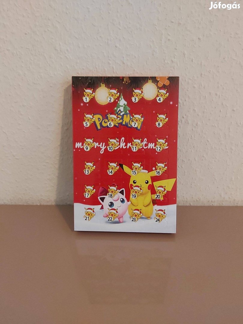 Pokemon adventi naptár Pikachu 24db Új Ajándék tollal számlával