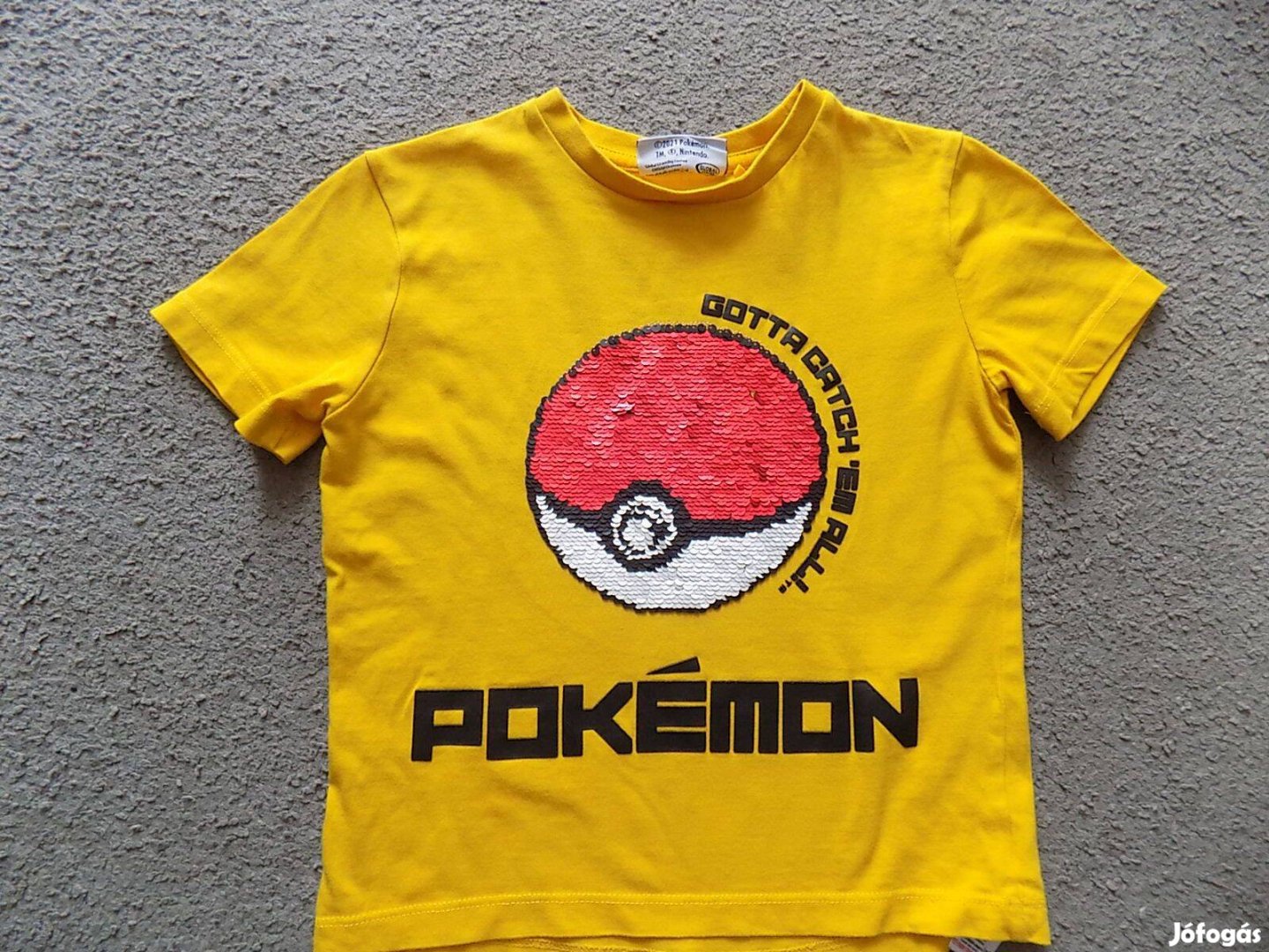 Pokémon átfordítható flitteres póló, 116-os