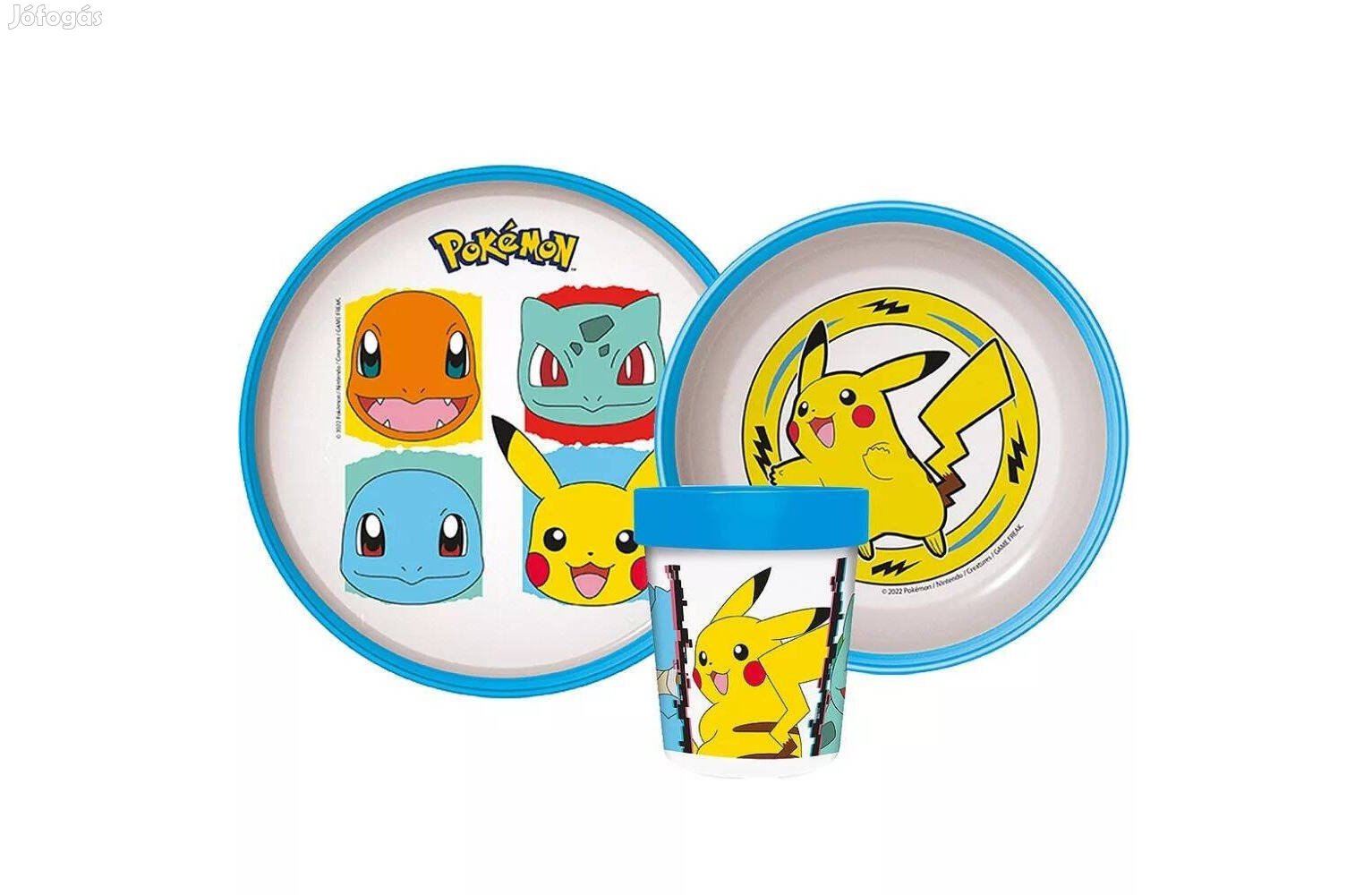 Pokémon csúszásmentes étkészlet, micro műanyag szett