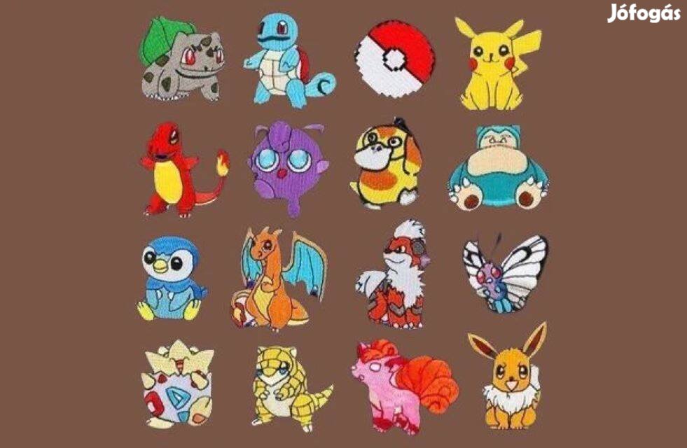 Pokémon felvarró ruhára 16 darabos