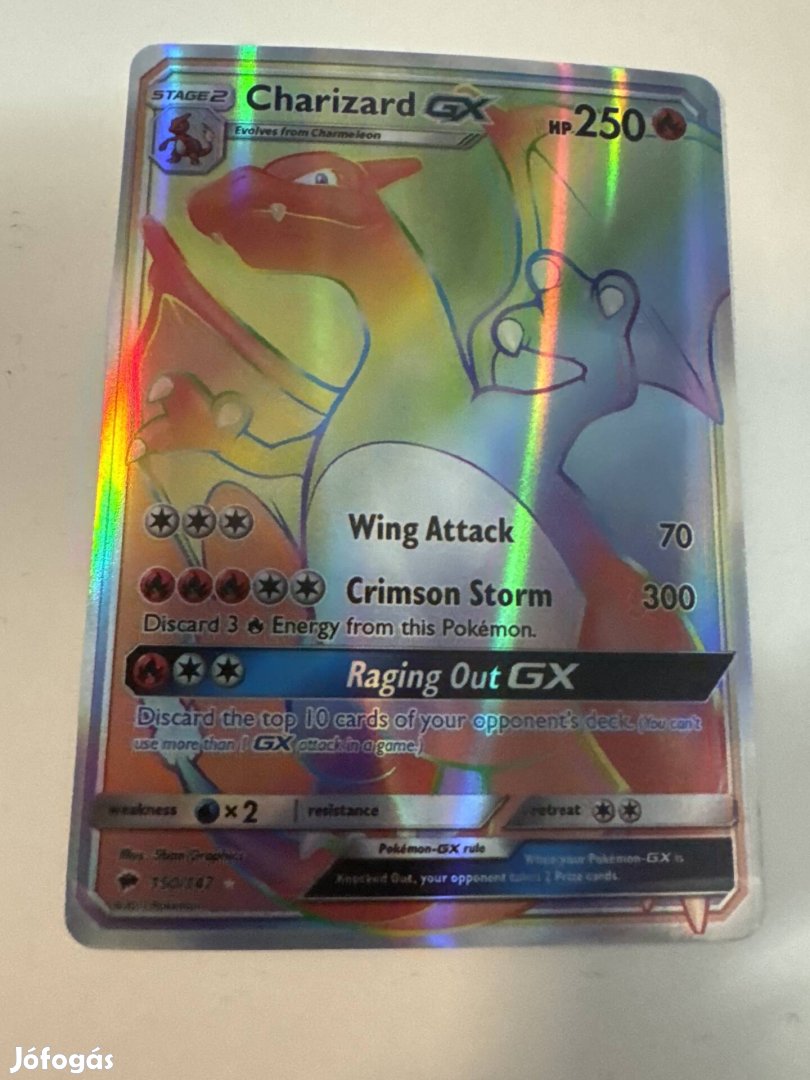 Pokemon kártya charizard gx rainbow