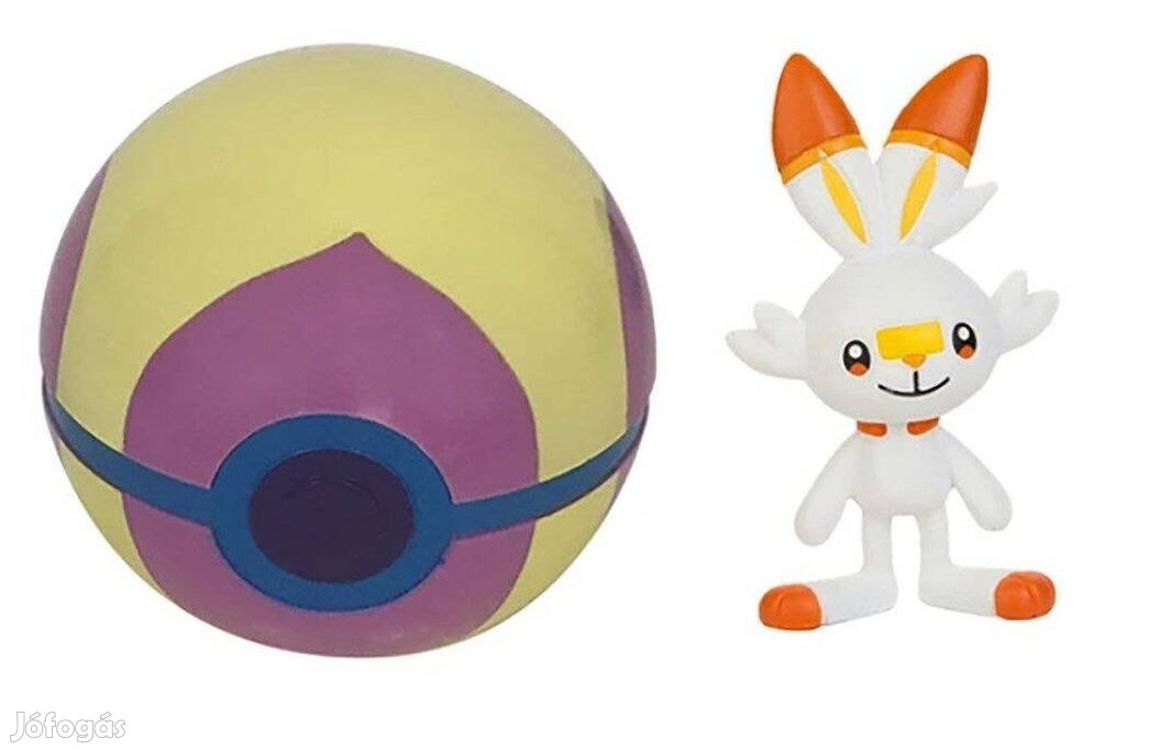 Pokemon labdába zárható mini Pokemon figura Scorbunny