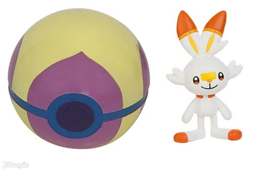 Pokemon labdába zárható mini Pokemon figura - Scorbunny