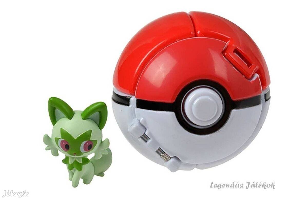 Pokemon labdába zárható mini Sprigatito figura