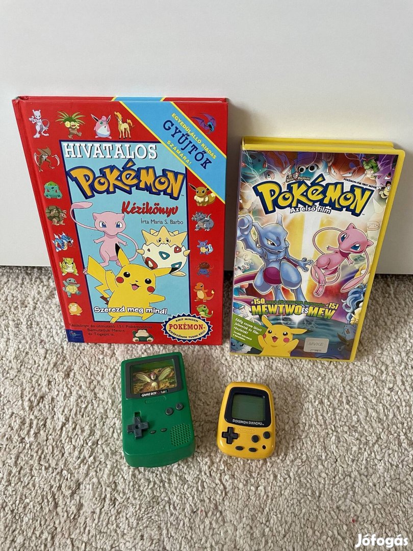 Pokemon relikviák kézikönyv kazetta nintendo pikachu