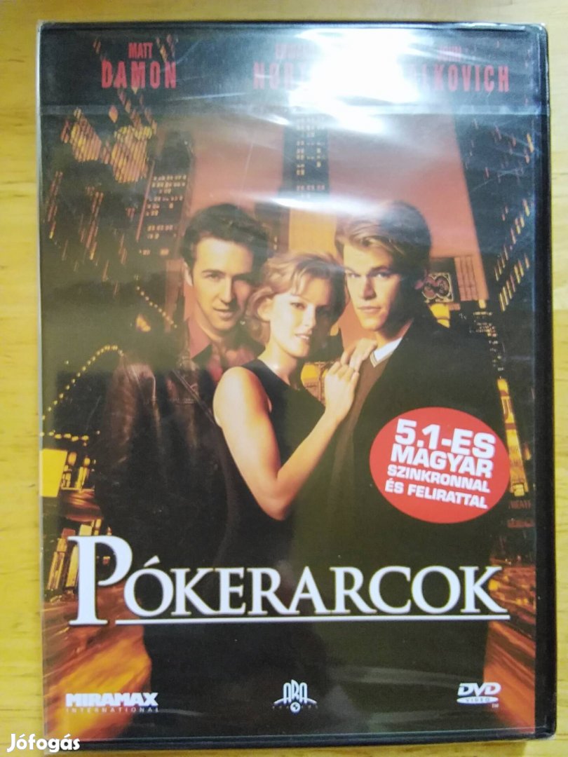 Pókerarcok dvd Matt Damon Új 