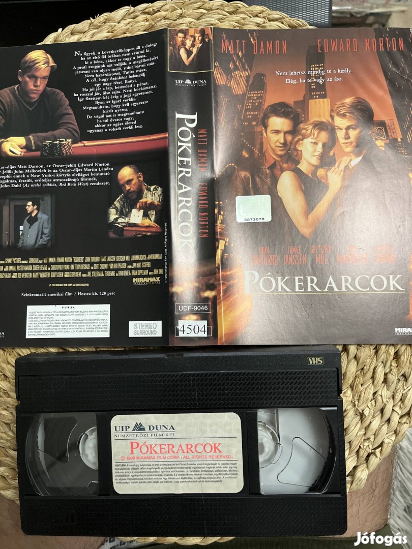 Pókerarcok vhs. 