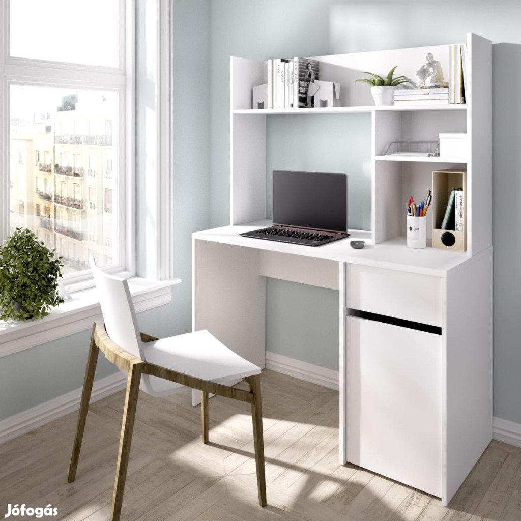 Polcos íróasztal fiókokkal tárolóval 110x50x74,5cm fehér