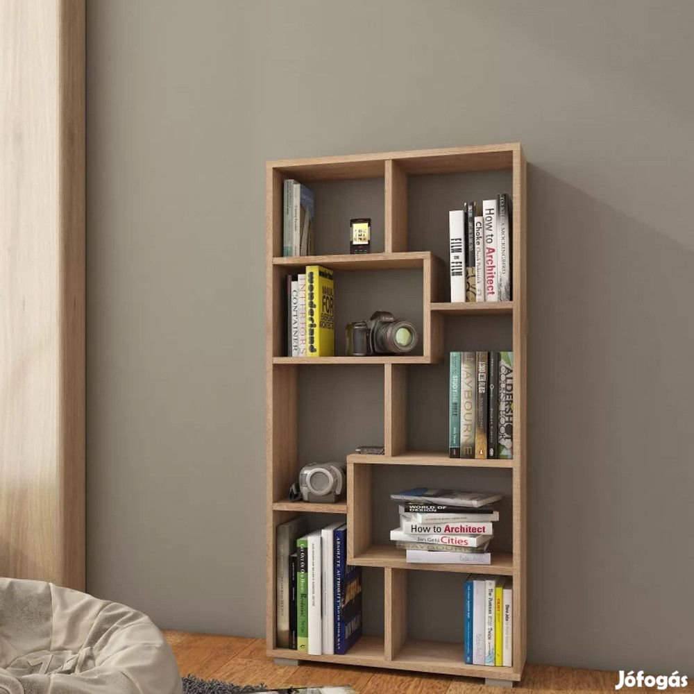 Polcos tároló könyvespolc 120x20x60cm barna KH16-1