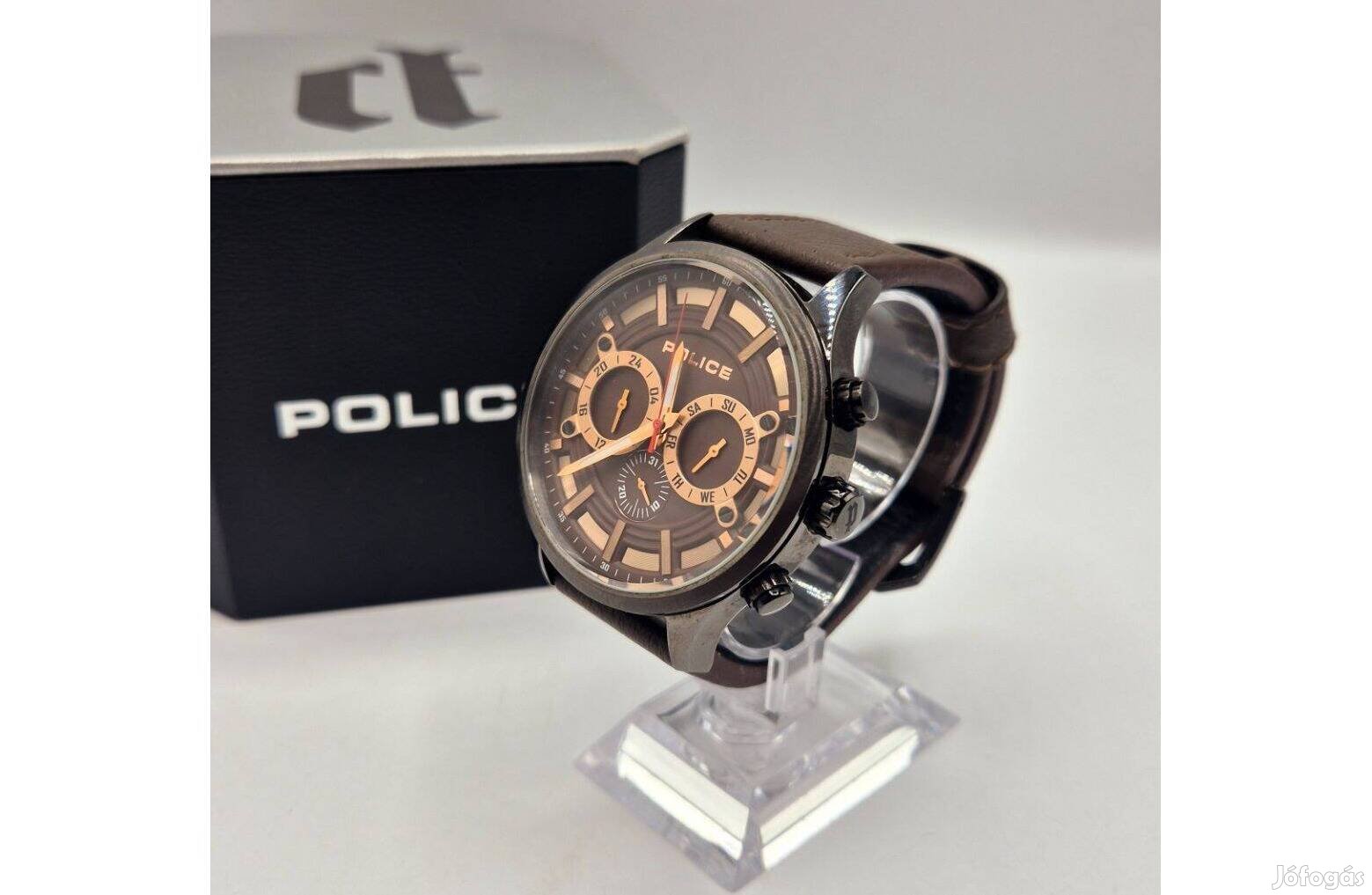 Police PL15412JSU férfi karóra, barna, 48mm, használt