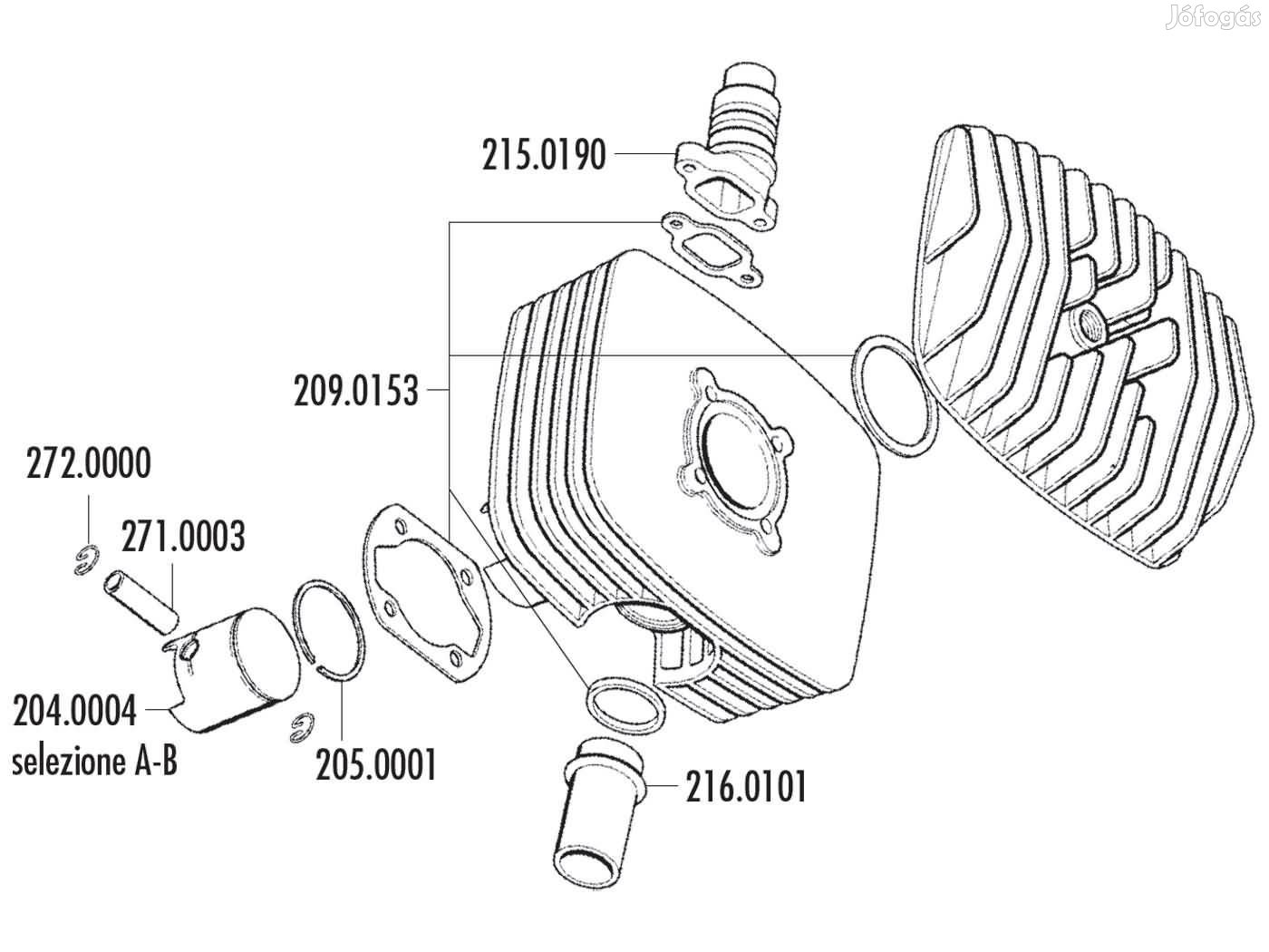 Polini series 6000 48mm (D) dugattyú készlet - Sachs mopeds