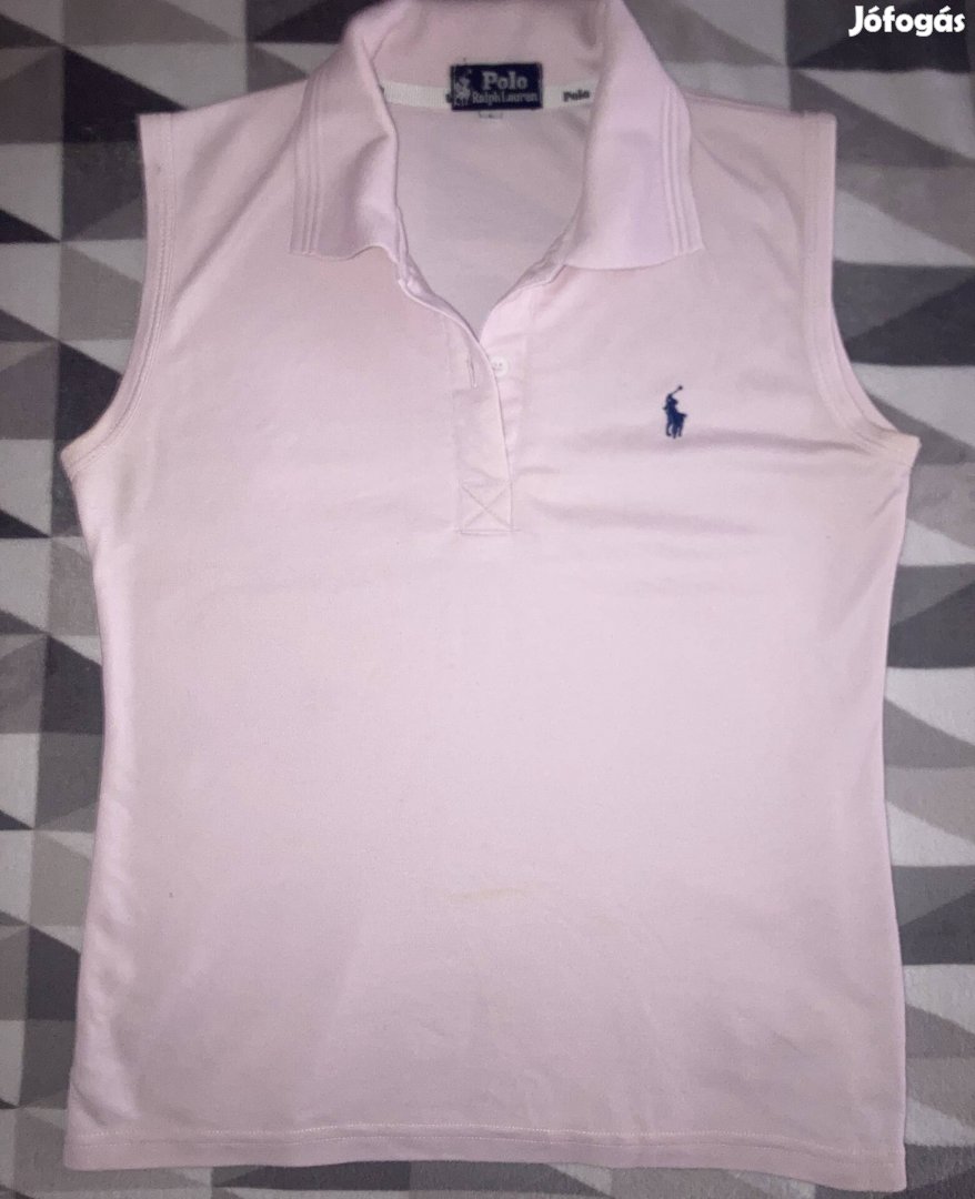 Polo Ralph Lauren M/L női halvány pink galléros ujjatlan felső póló 