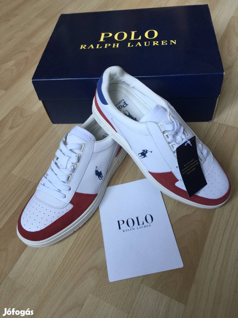 Polo Ralph Lauren - Polo CRT PP - Hímzett márkalogós, bőr utcai cipő.