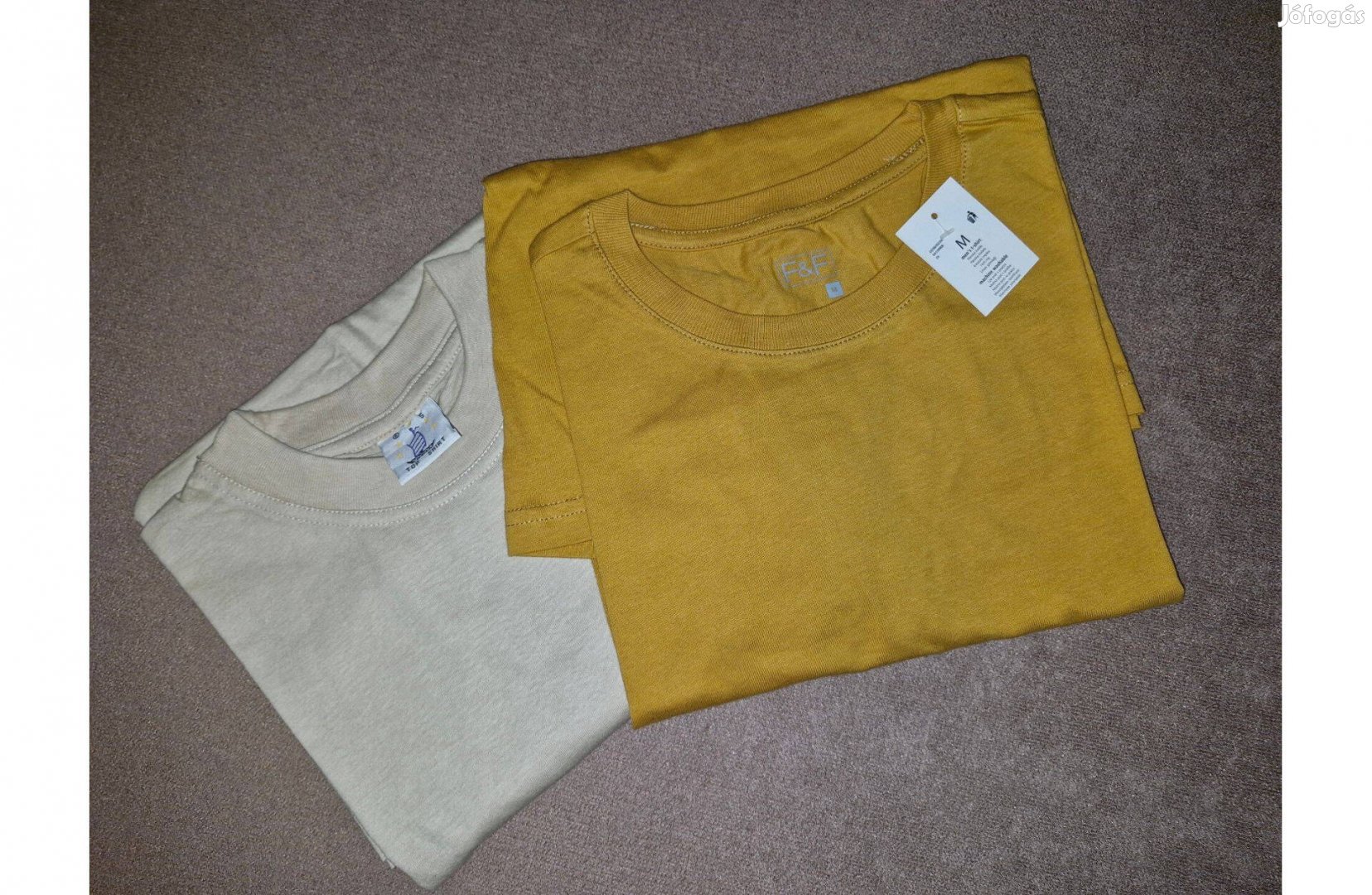 Póló S és M drapp, sárga új