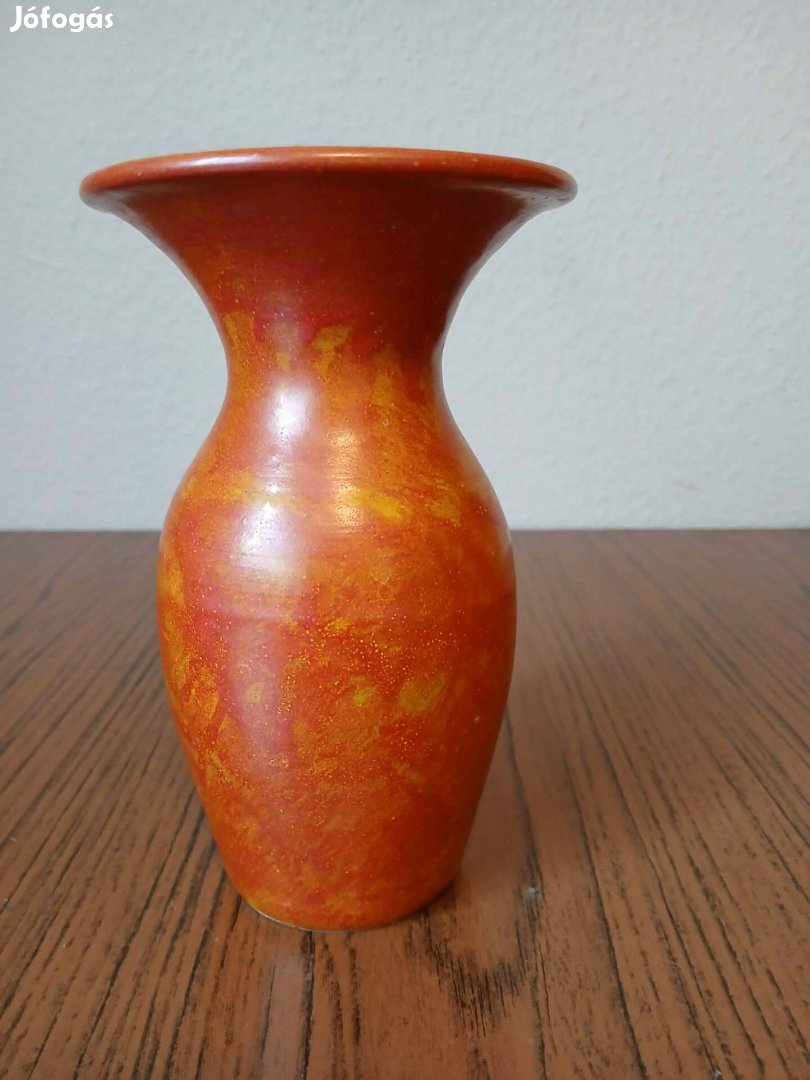 Polyák János jelzett iparművészeti kerámia váza Retró