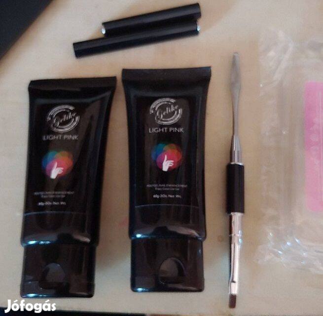 Polygel akrilgel szett új 2x60g! + tip+statula ecsettel