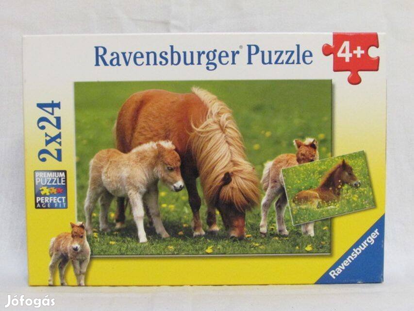 Pónis puzzle Ravensburger Lovas puzzle Aranyos Pónik 2x24 db használt