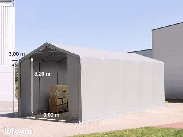 Ponyva csarnok raktársátor 4x12 m oldalmagasság 3,00m ponyva PVC