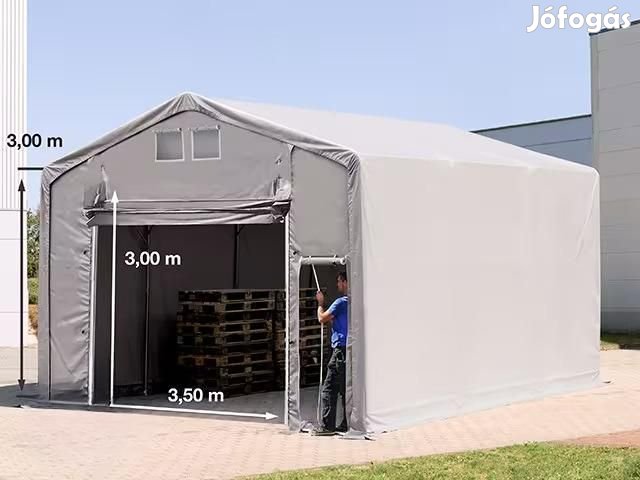 Ponyva csarnok raktársátor 6x6m oldalmagasság 3,00m felhúzható