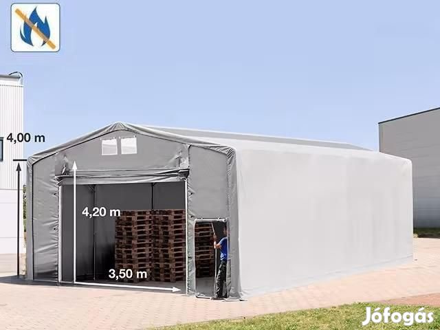 Ponyva csarnok raktársátor, ipari sátor 8x16m oldalmagasság
