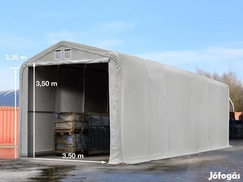 Ponyva csarnok,raktársátor mobil garázs 4x16m oldalmagasság 3,50
