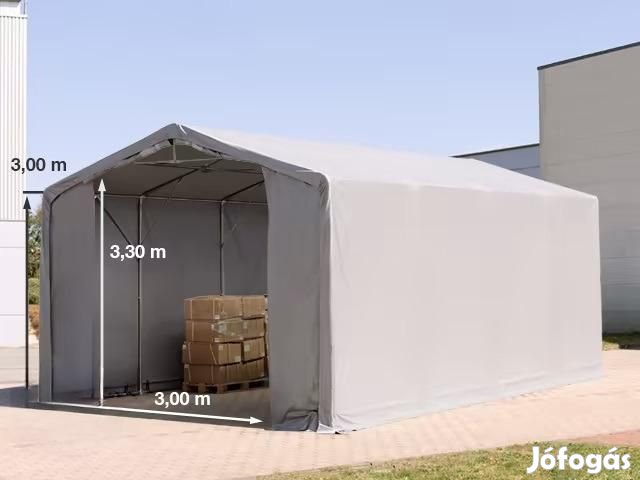 Ponyva csarnokaktársátor 5x8 m oldalmagasság 3,00m ponyva PVC szürke