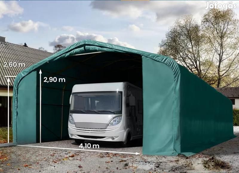 Ponyvagarázs mobilgarázs , 6x18m, PVC ponyva, sötét zöld