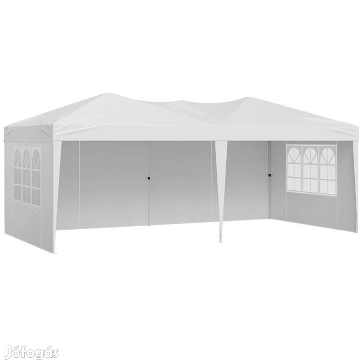 Pop-up összecsukható pavilon rendezvénysátor 6x3 m fehér