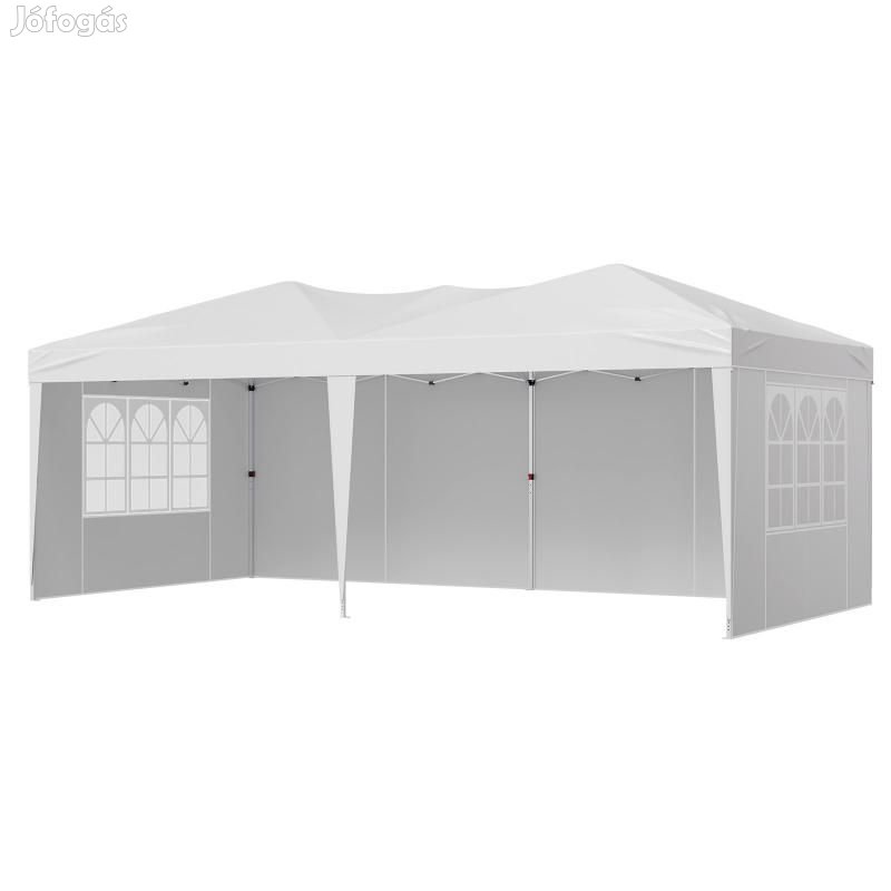 Pop-up összecsukható pavilon rendezvénysátor 6x3 m fehér