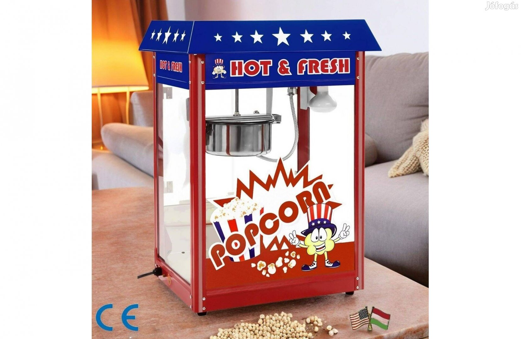 Popcorn készítő gép Asztali USA és Retro Stílusú